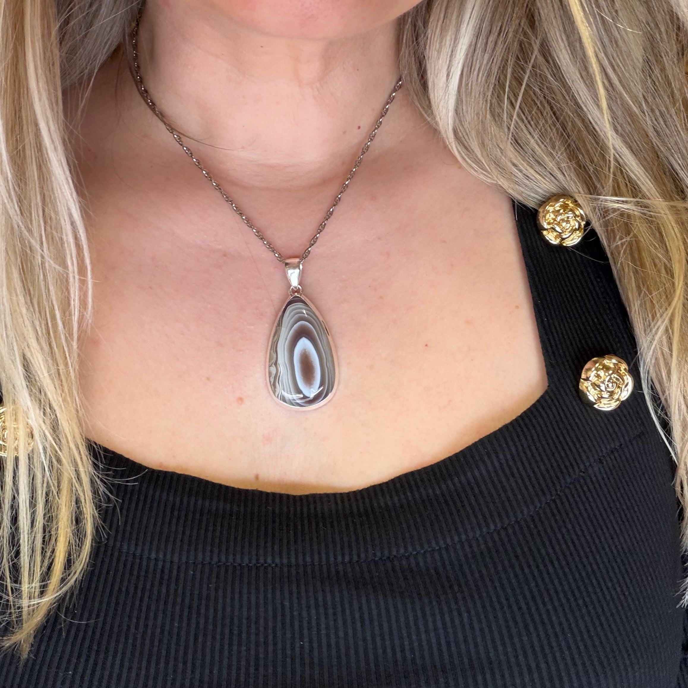 Ciondolo Occhio di Shiva Argento 925 - A Goccia grande