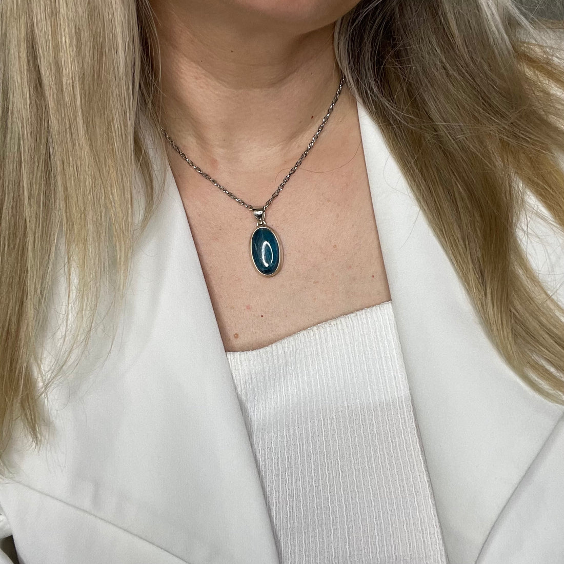 Ciondolo Apatite Argento 925 - Ovale