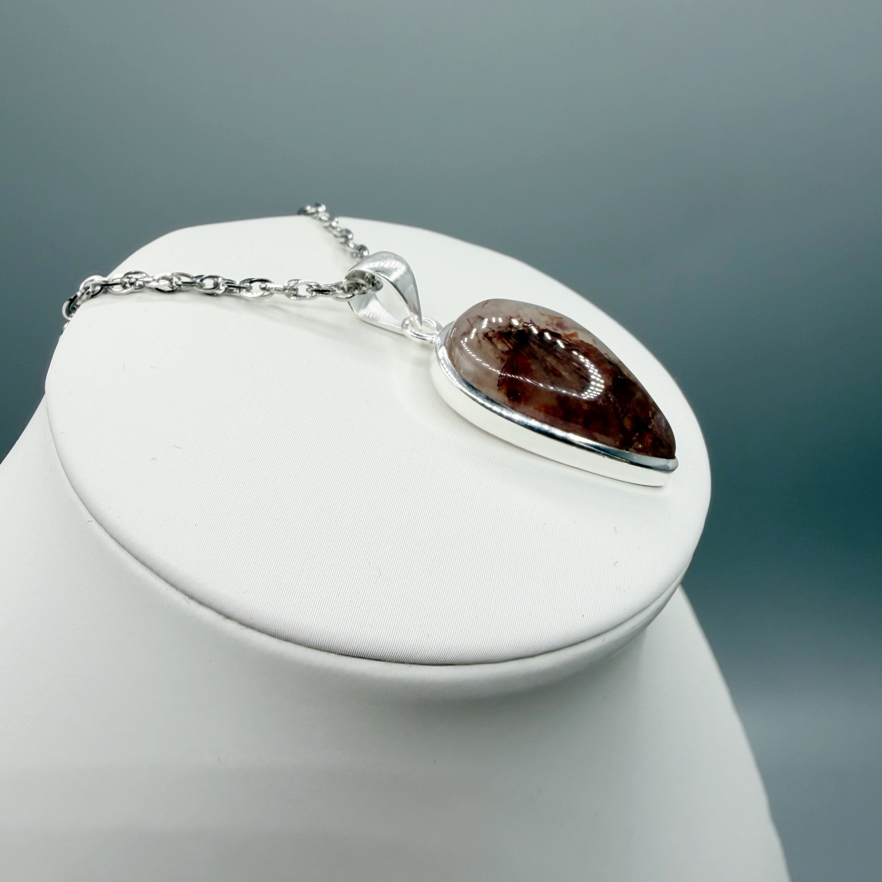 Ciondolo Quarzo Rutilato Rosa - Argento 925