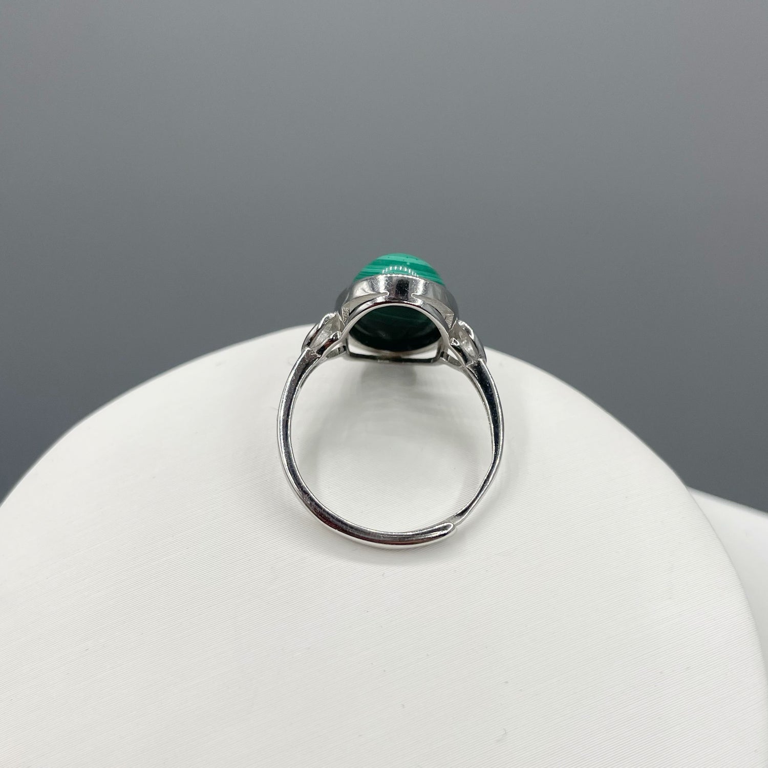 Anello Malachite Ovale - Argento 925