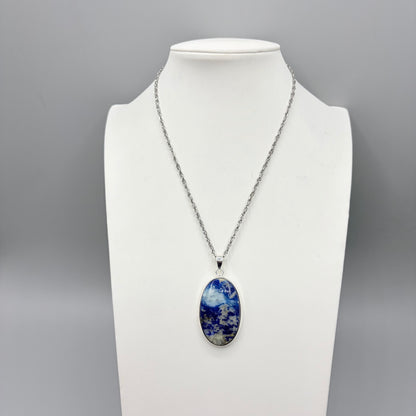 Ciondolo Afghanite e Argento 925 - Ovale