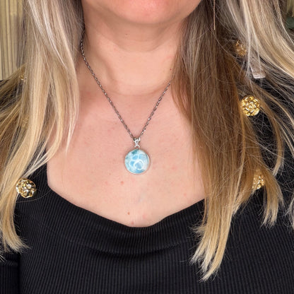 Ciondolo Larimar Argento 925 - Tondo
