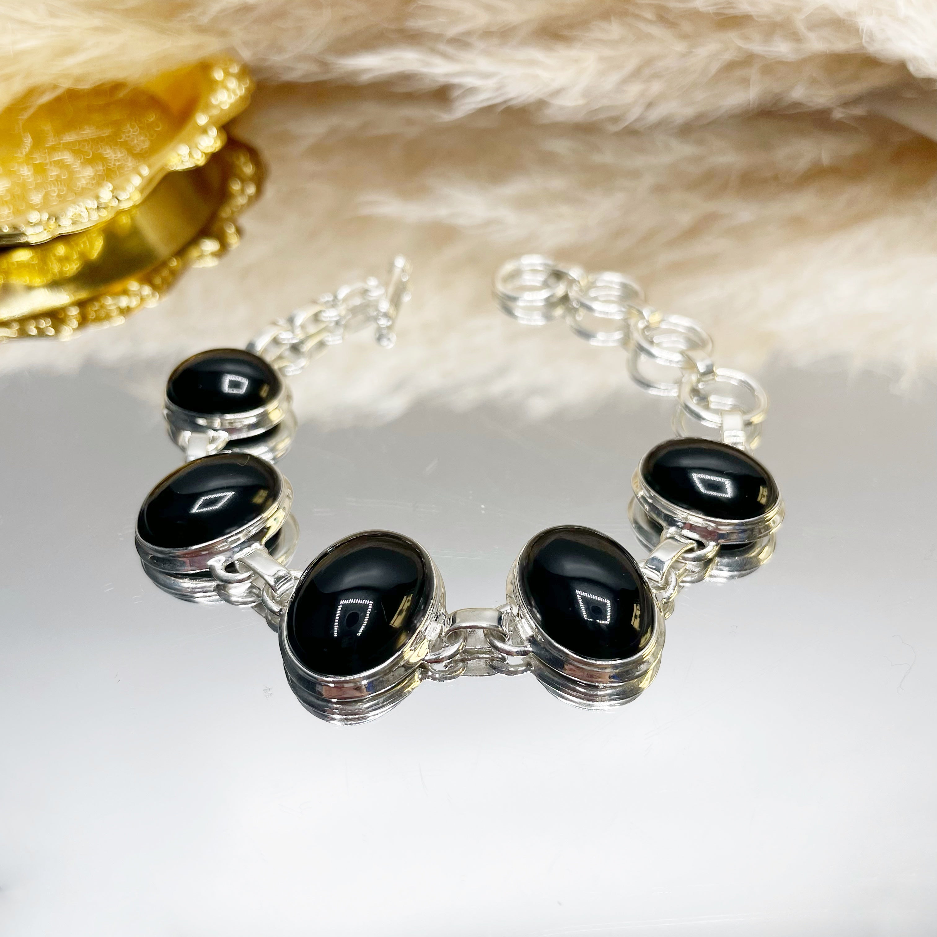 Bracciale Onice Ovale - Argento 925