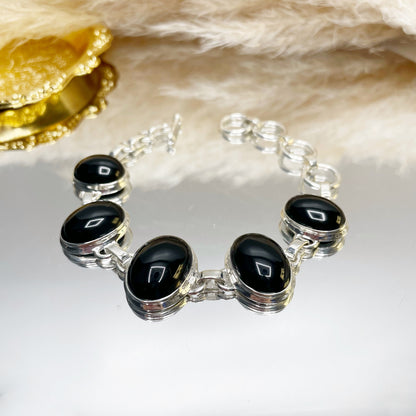 Bracciale Onice Ovale - Argento 925