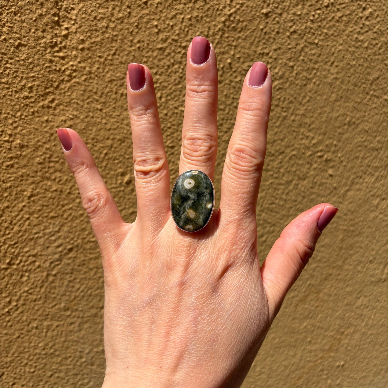 Anello Diaspro Oceano Argento 925 - Ovale