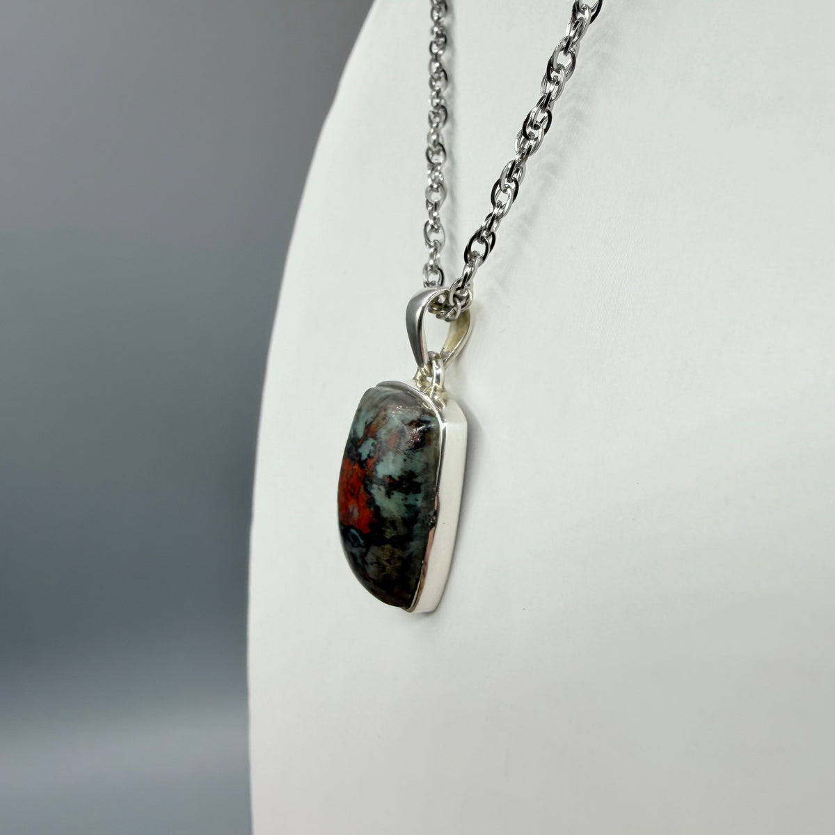 Ciondolo Cuprite e Argento 925 - Retangolare