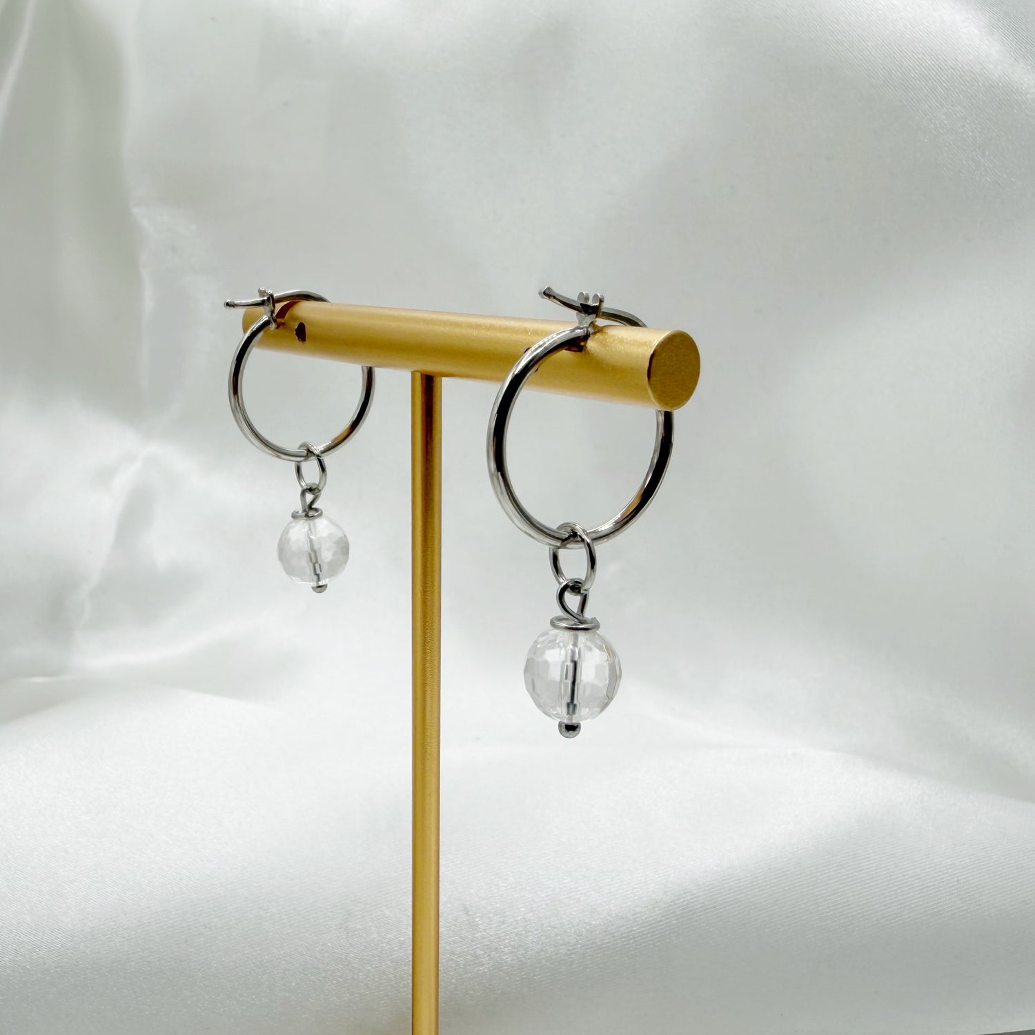 Orecchini Cerchio Cristallo di Rocca