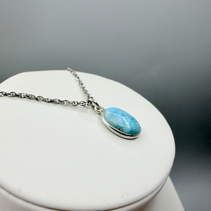 Ciondolo Larimar Argento 925 - Ovale piccolo