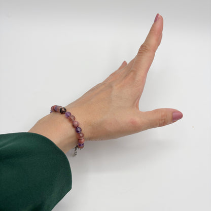 Bracciale Love &amp; Harmony - Quarzo Fragola, Rodonite, Ametista - LIMITED EDITION