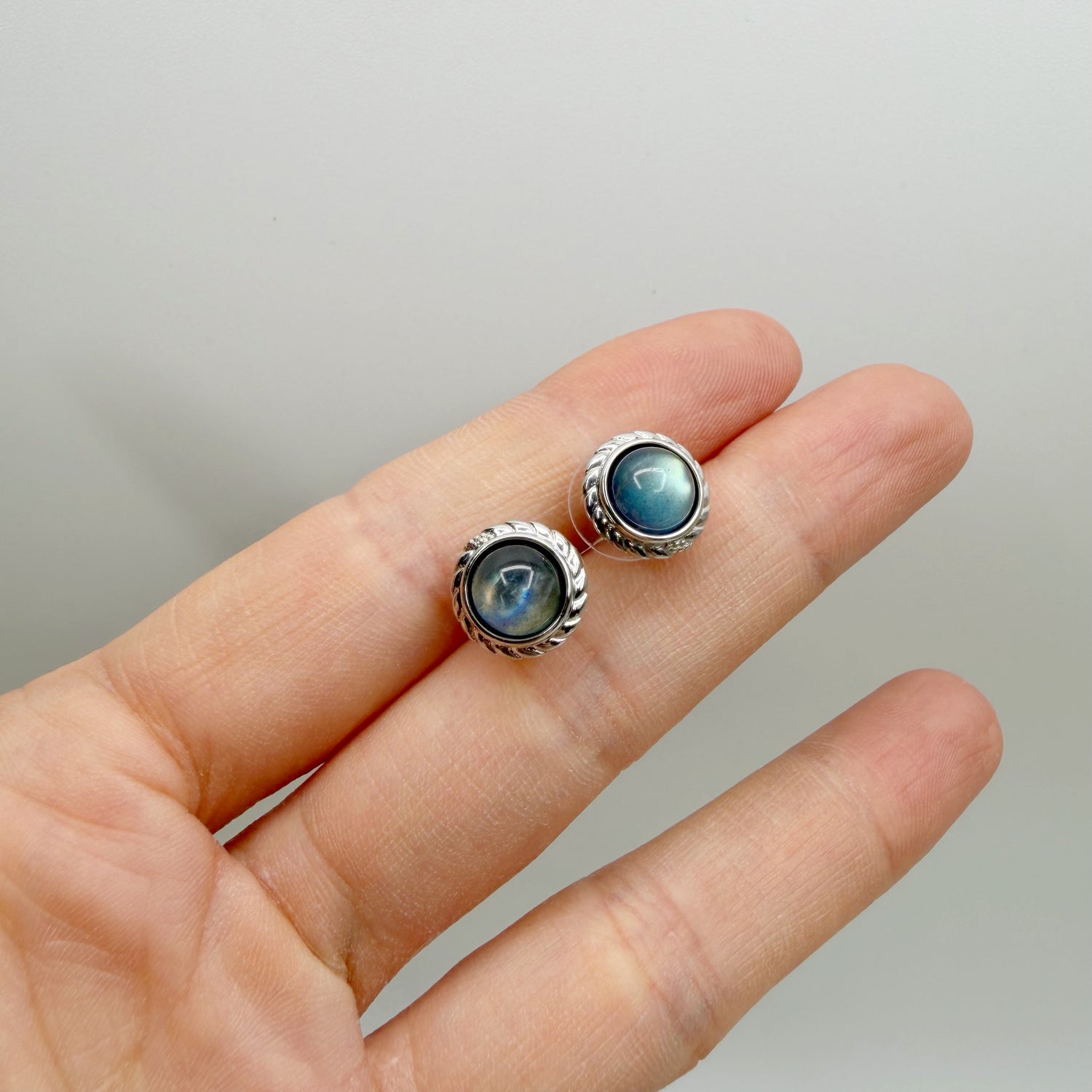 Orecchini a Lobo Labradorite Argento 925