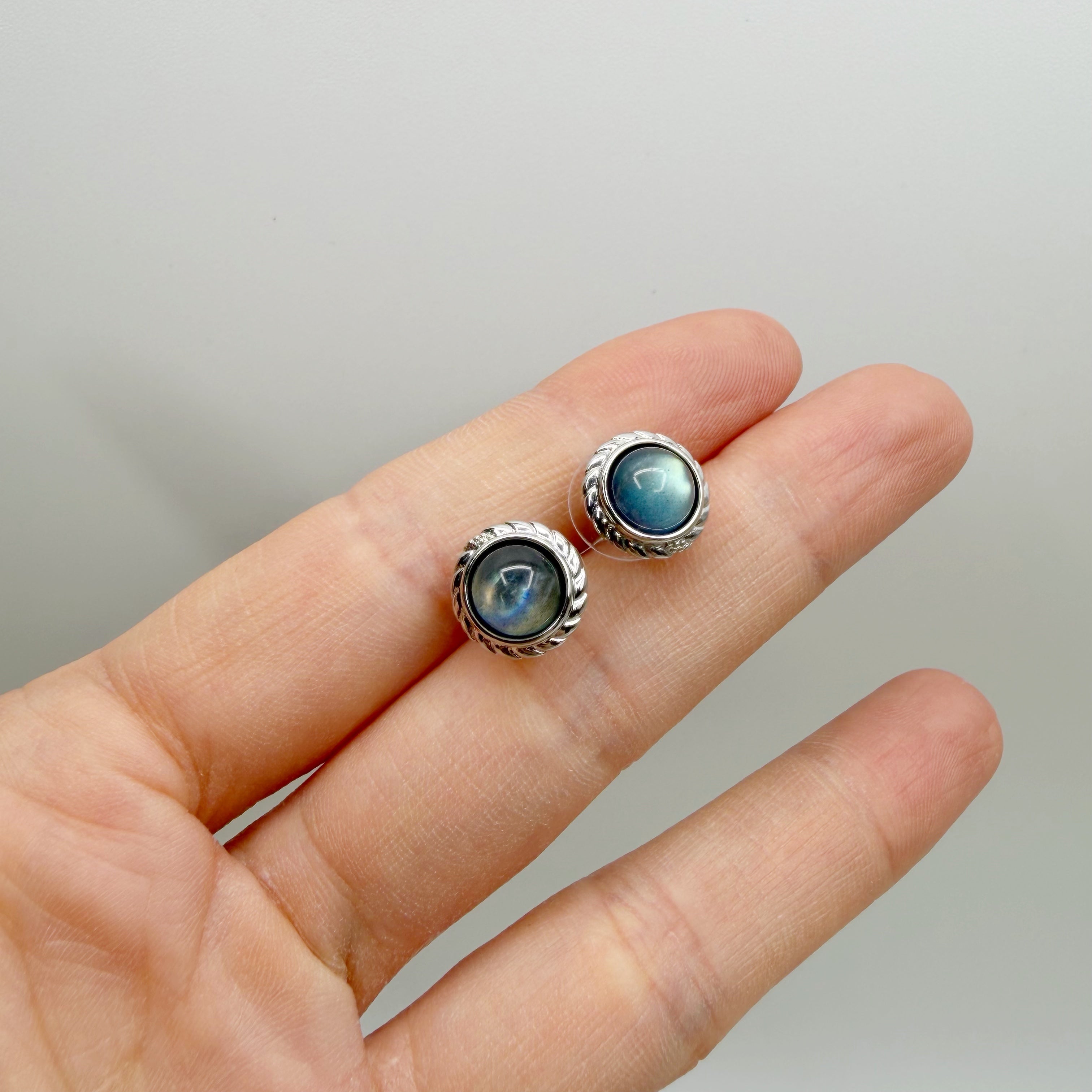 Orecchini a Lobo Labradorite Argento 925