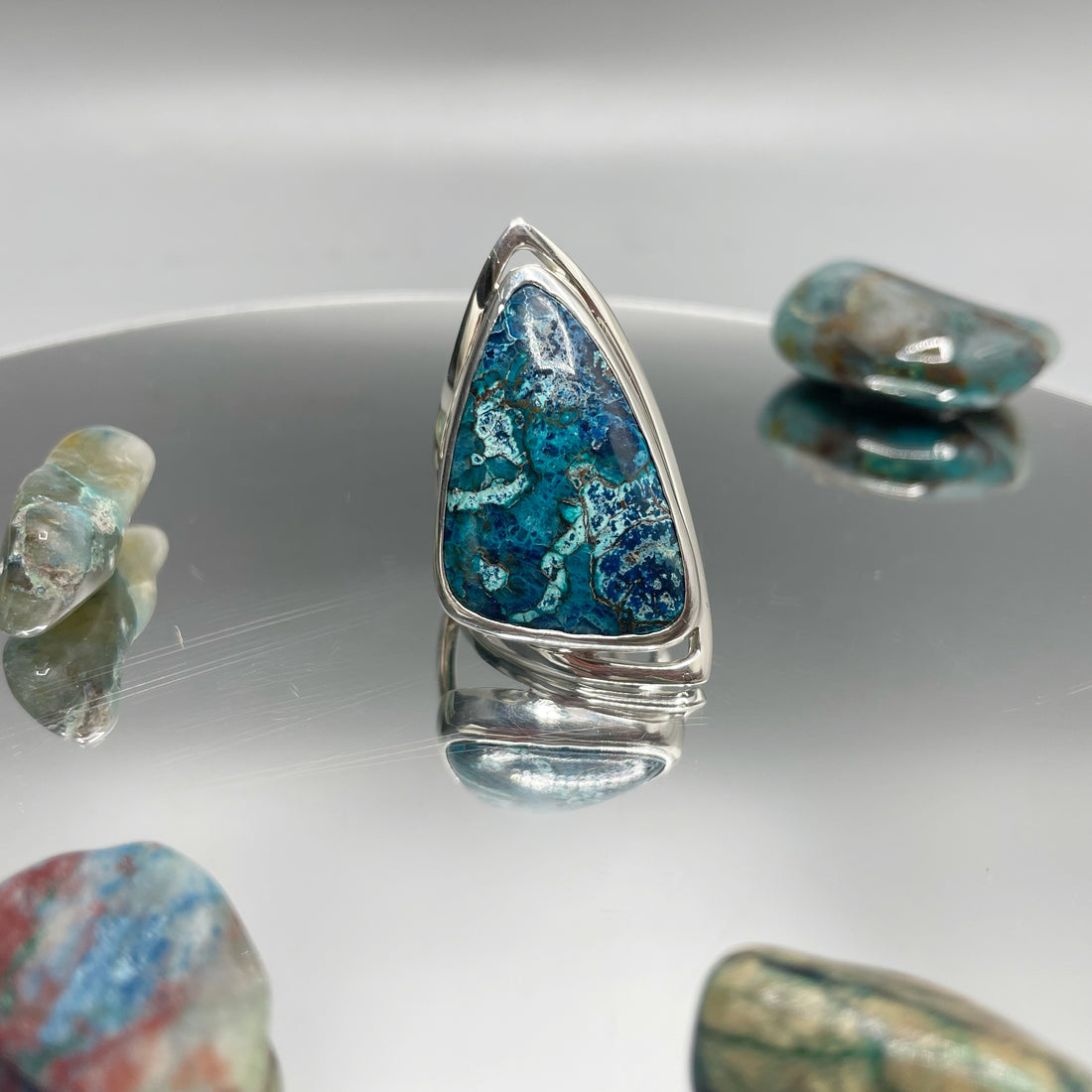 Anello Crisocolla e Argento 925