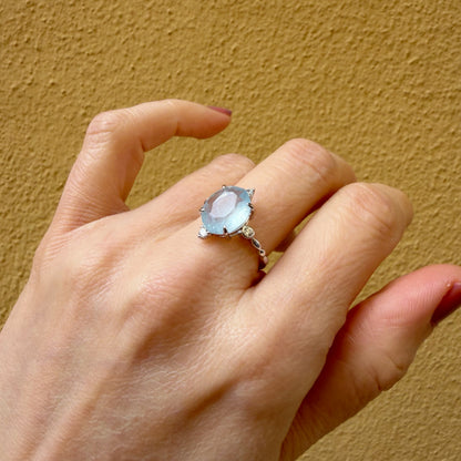 Anello Princess Acquamarina e Argento 925