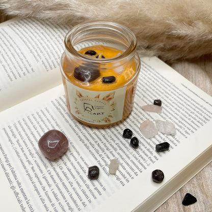 Candela con Cristalli ALMOND COOKIE: Amore e Serenità - piccola