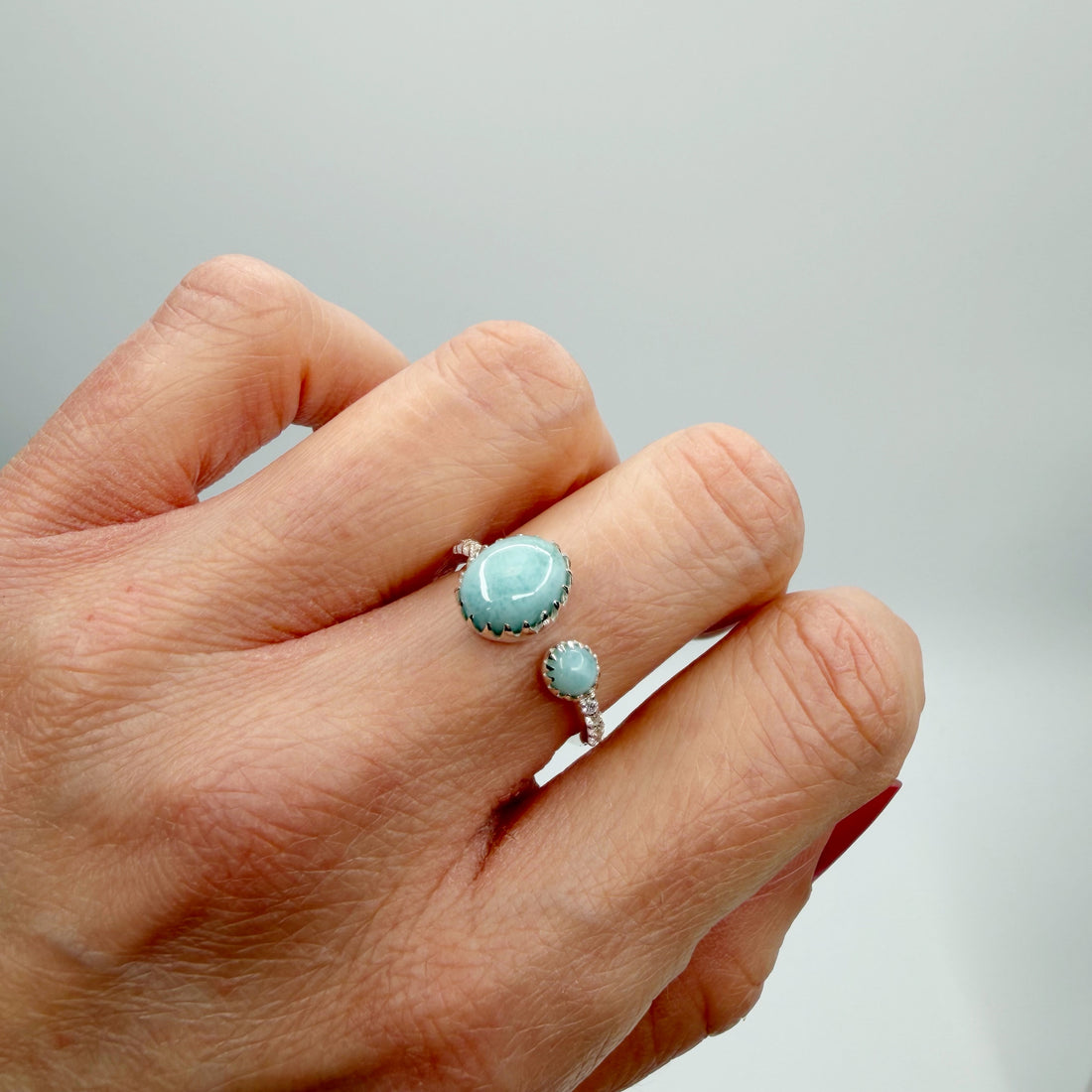 Anello Double Larimar - Argento 925