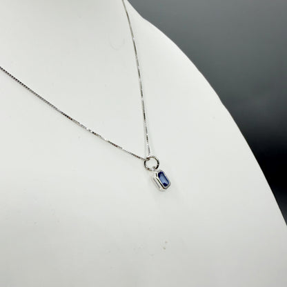 Ciondolo Punto Luce Tanzanite Argento 925 - Rettangolare