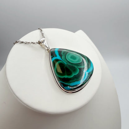 Ciondolo Malachite e Crisocolla Argento 925 - A Goccia