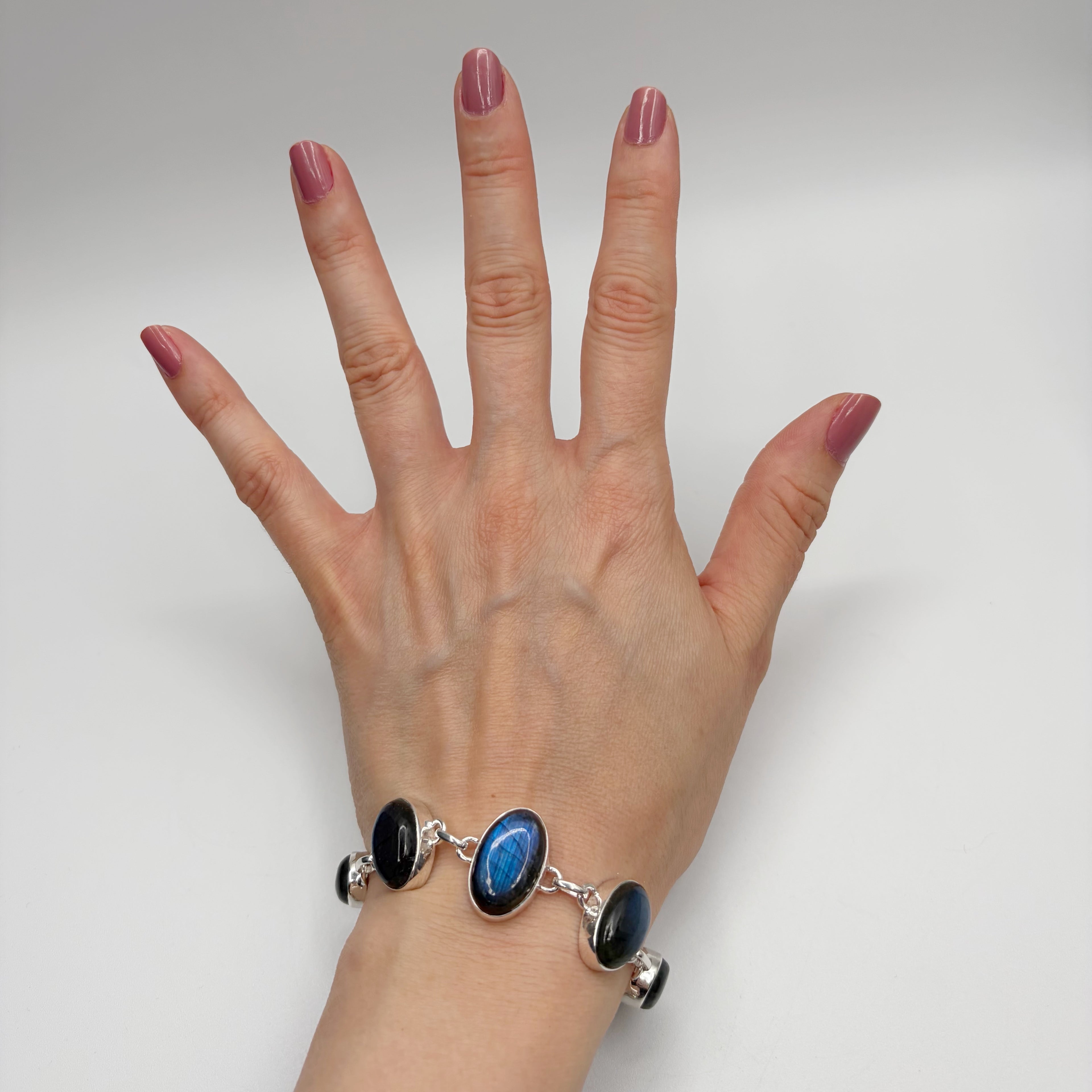 Bracciale Labradorite e Argento 925 - Ovale
