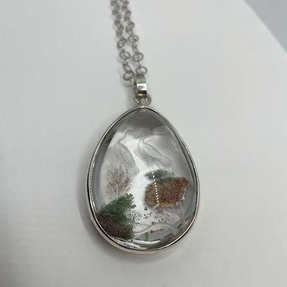 Ciondolo Lodolite intarsiato a Mano - Argento 925