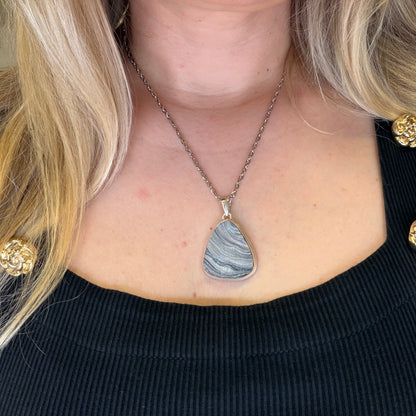 Ciondolo Desert Druzy Argento 925 - Triangolo arrotondato