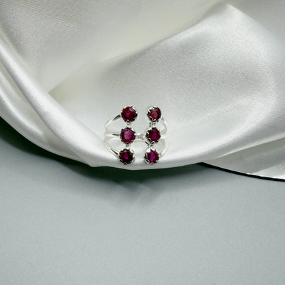 Anello Power - Granato e Argento 925