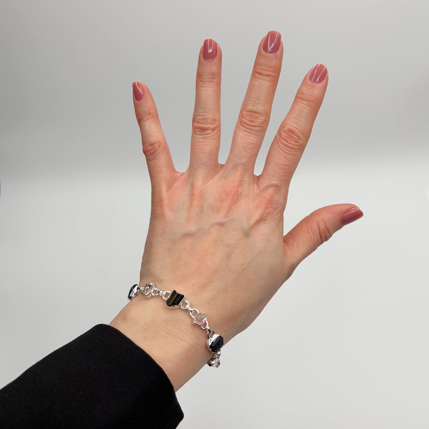 Bracciale Tormalina e Diamante Herkimer - Argento 925