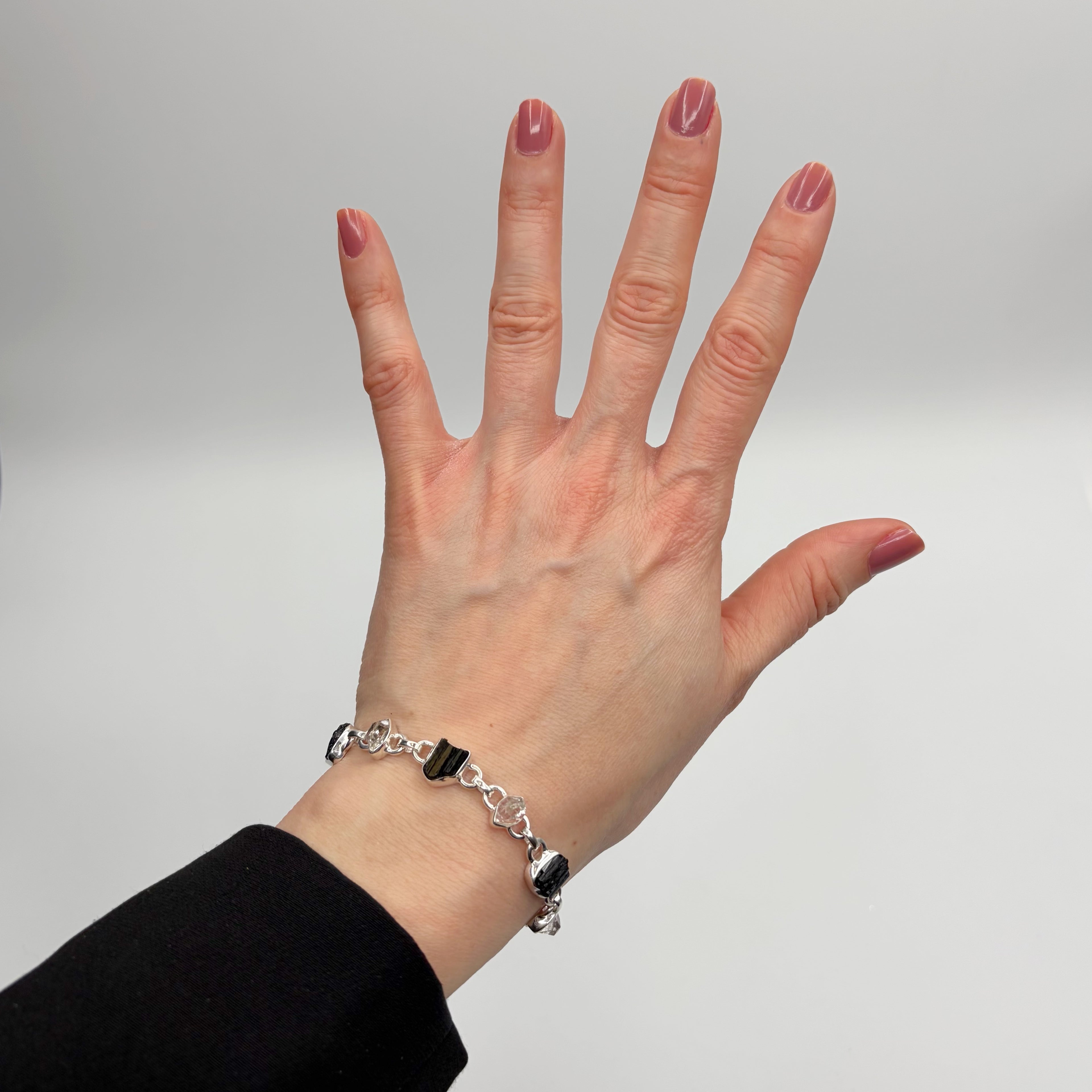 Bracciale Tormalina e Diamante Herkimer - Argento 925