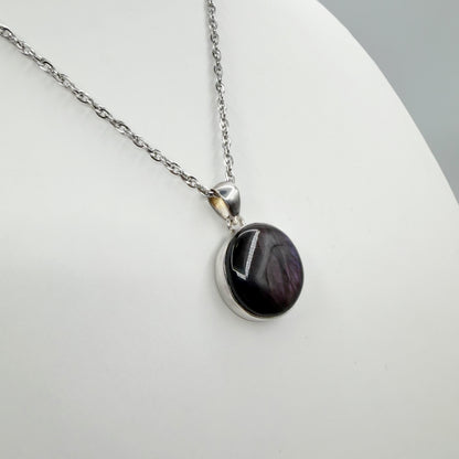 Ciondolo Labradorite Viola - Argento 925 Tondo
