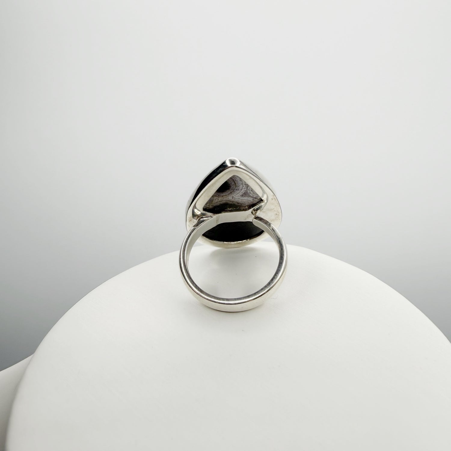 Anello Diaspro Oceano Argento 925 - a  Goccia grande