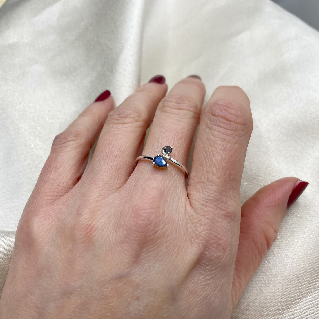 Anello Intreccio Labradorite - Argento 925