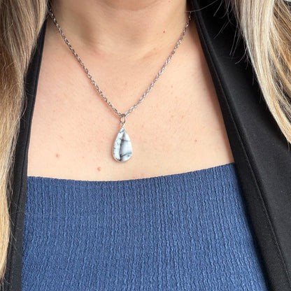Ciondolo Opale Dendritico e Argento 925 - a Goccia