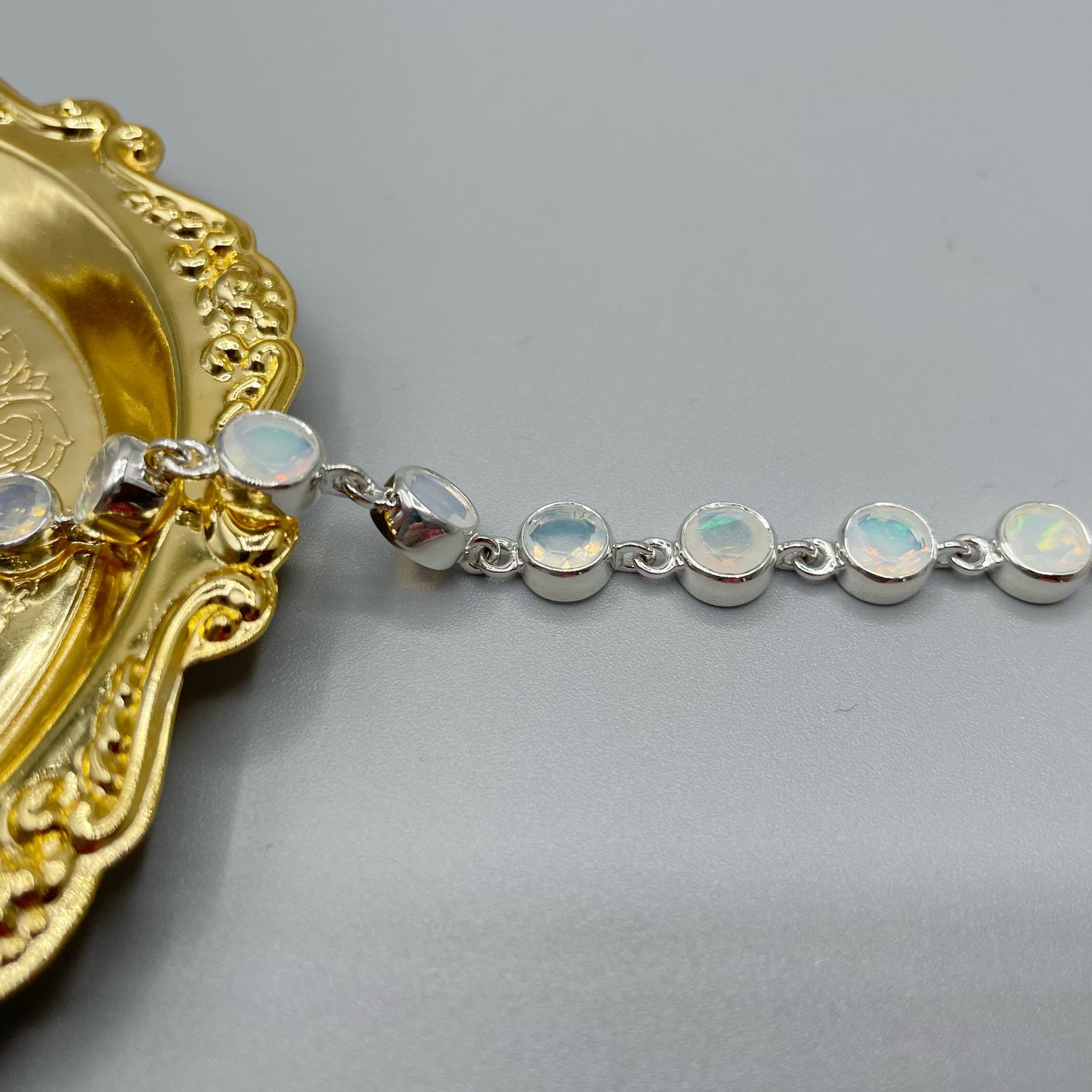 Bracciale In Opale Etiope Con Perline In Argento Sterling 925 - Foto 4