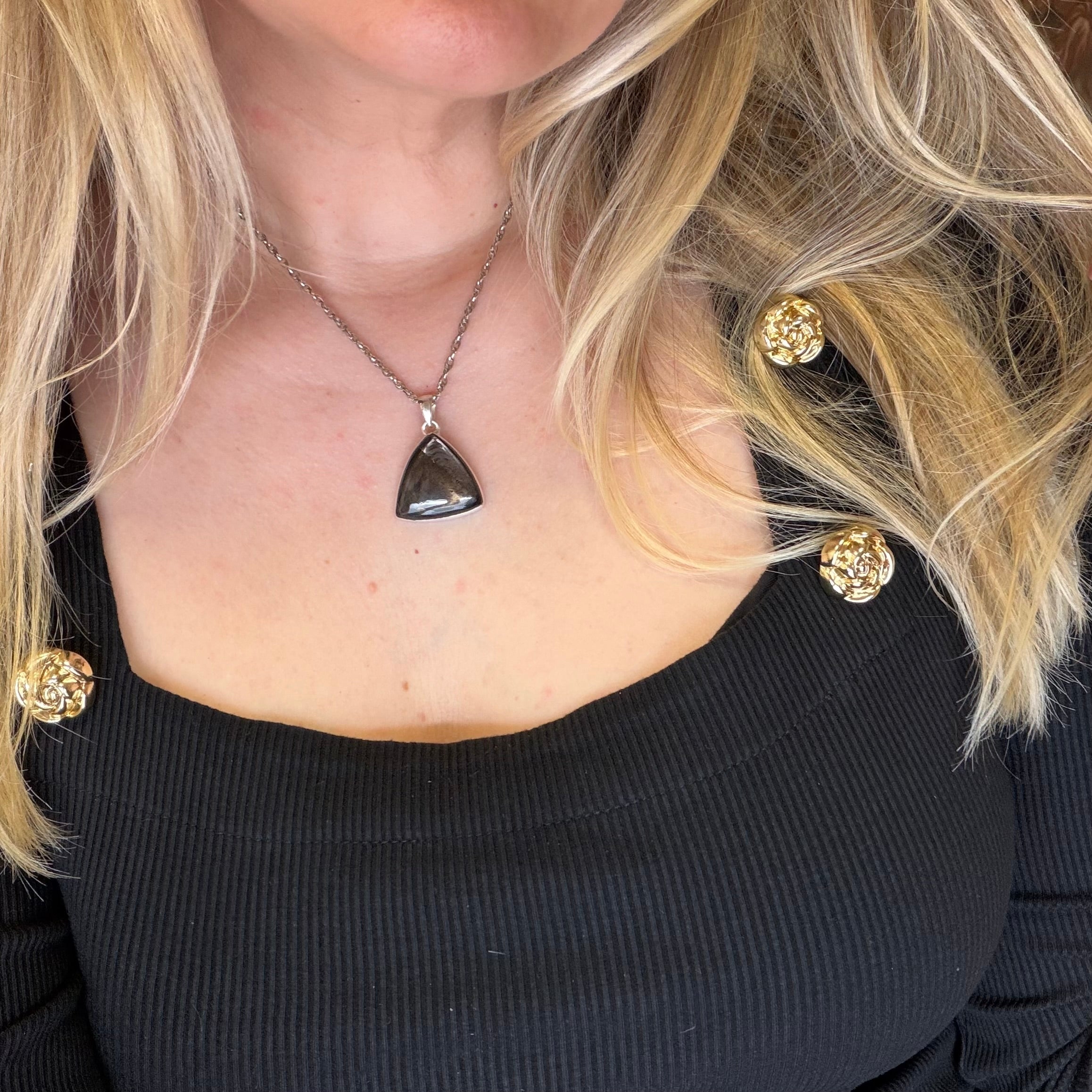Ciondolo Iperstene Argento 925 - Triangolo