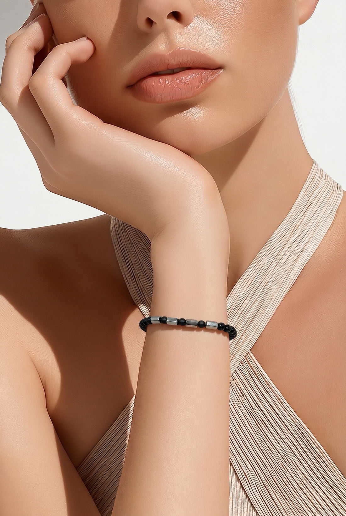 Bracciale Protection Unisex Silver - Tormalina, Onice, Shungite e Ematite
