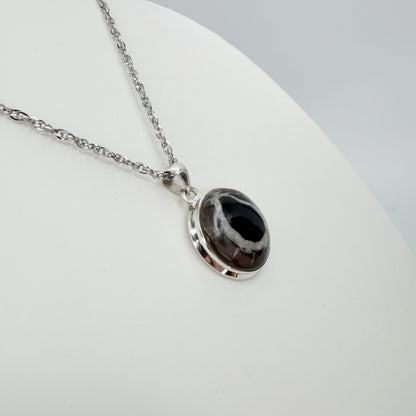 Ciondolo Septaria Nera Argento 925 - tondo