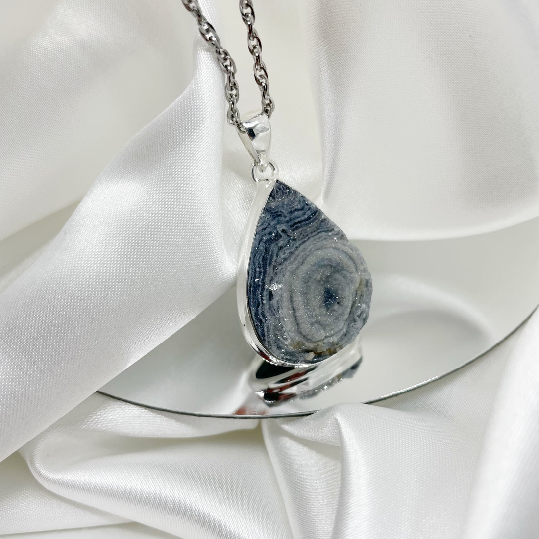 Ciondolo Desert Druzy a Goccia - Argento 925