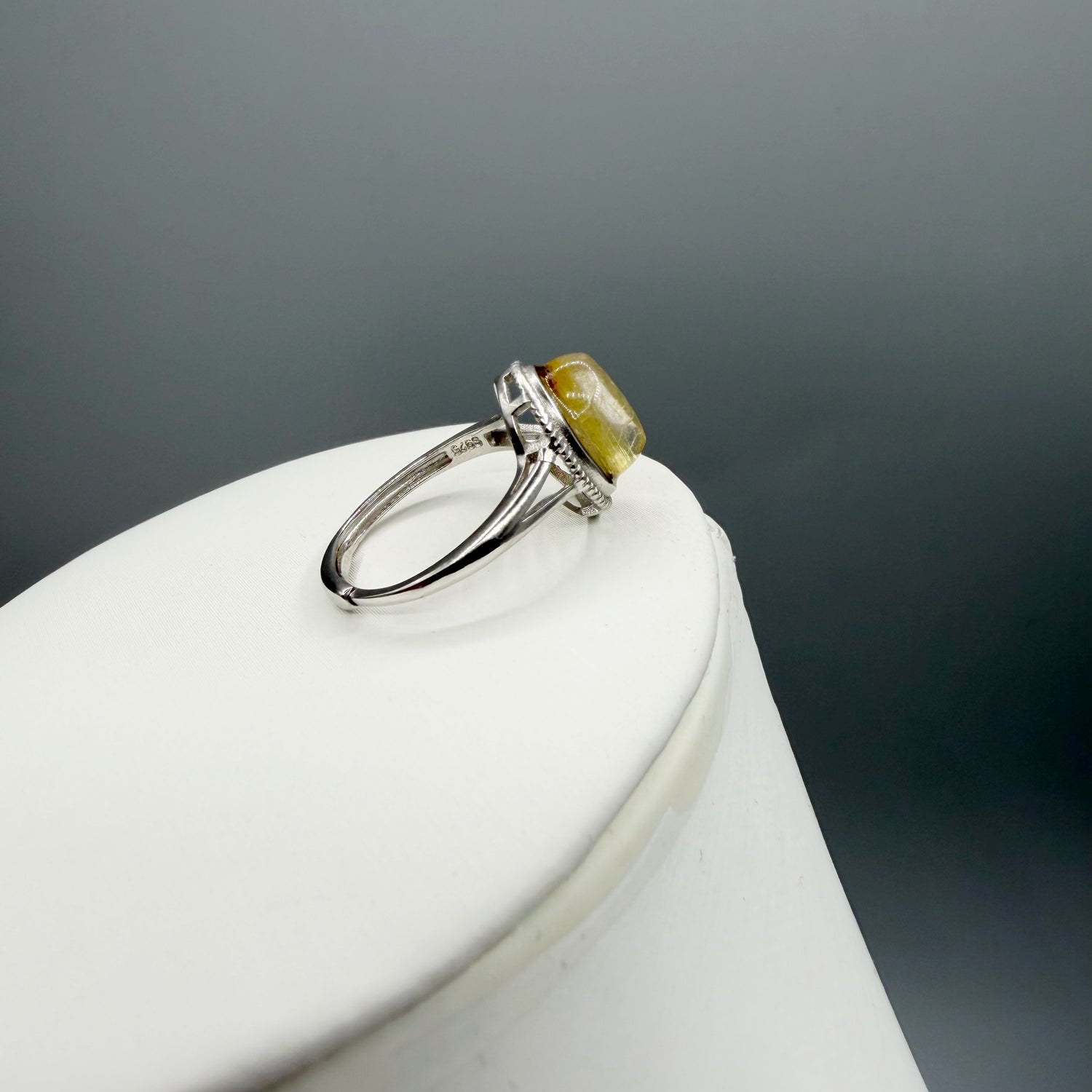 Anello Quarzo Rutilato Dorato - Argento 925