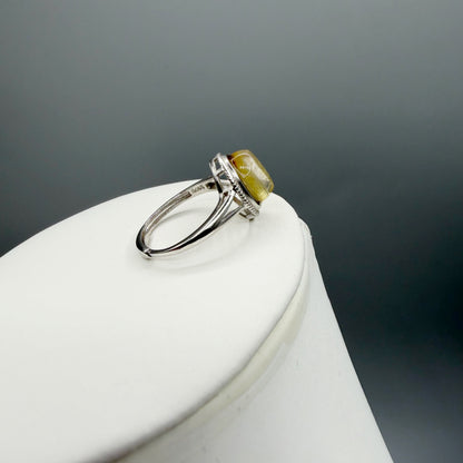 Anello Quarzo Rutilato Dorato - Argento 925