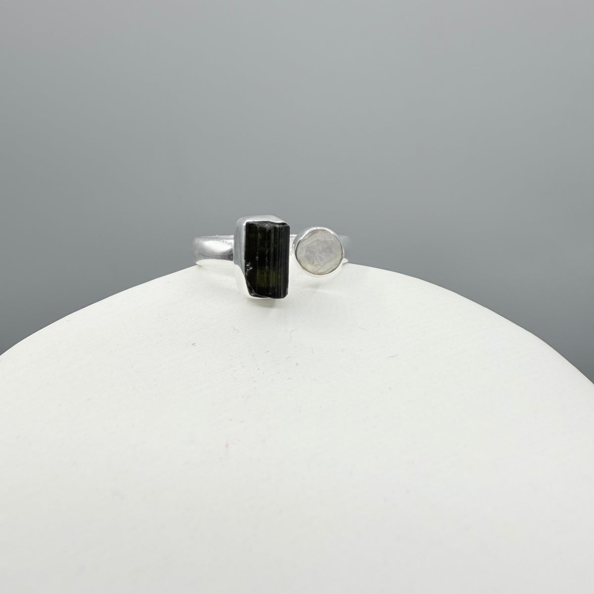 Anello Tormalina e Labradorite Bianca - Argento 925