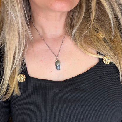 Ciondolo Pirite in Magnetite - Argento 925