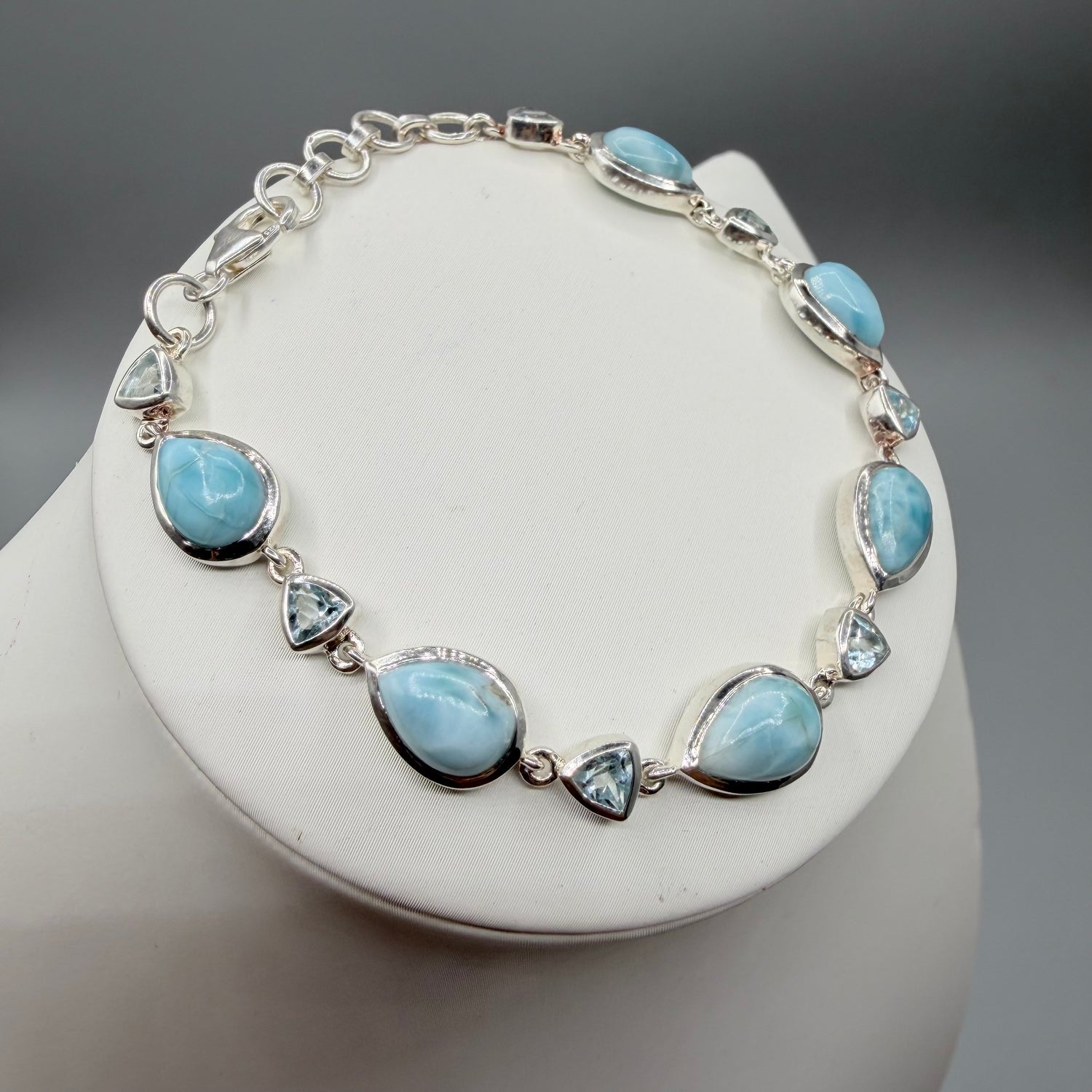 Bracciale Larimar e Topazio | Argento 925