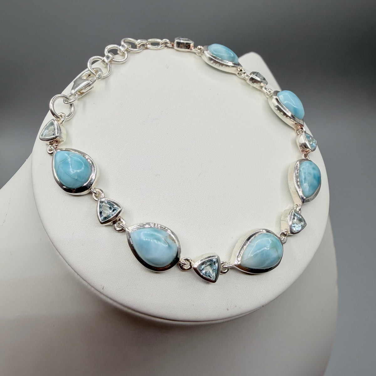 Bracciale Larimar e Topazio | Argento 925