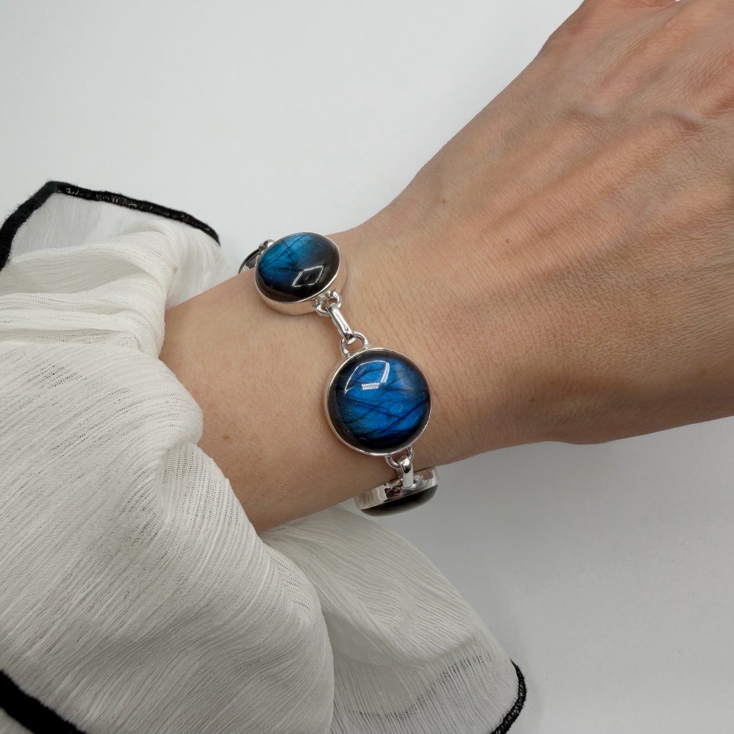 Bracciale Labradorite e Argento 925 - tondo