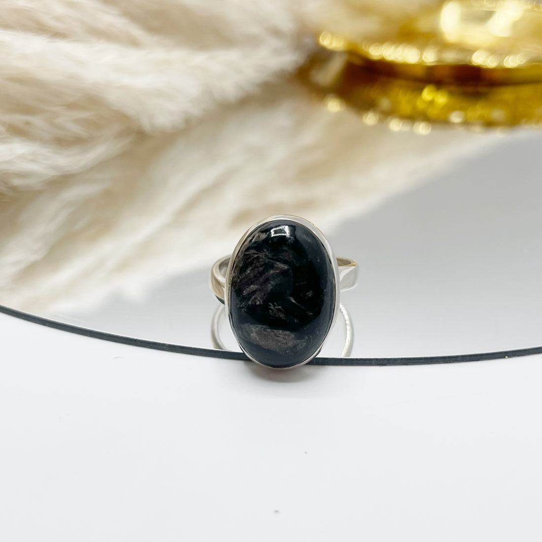 Anello Serafinite nera - Argento 925