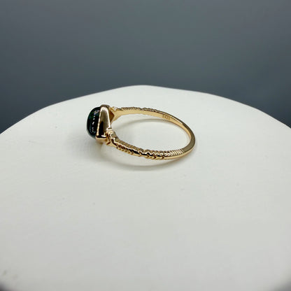 Anello Agata Muschiata | Argento 925 placcato oro 14k - NON REGOLABILE