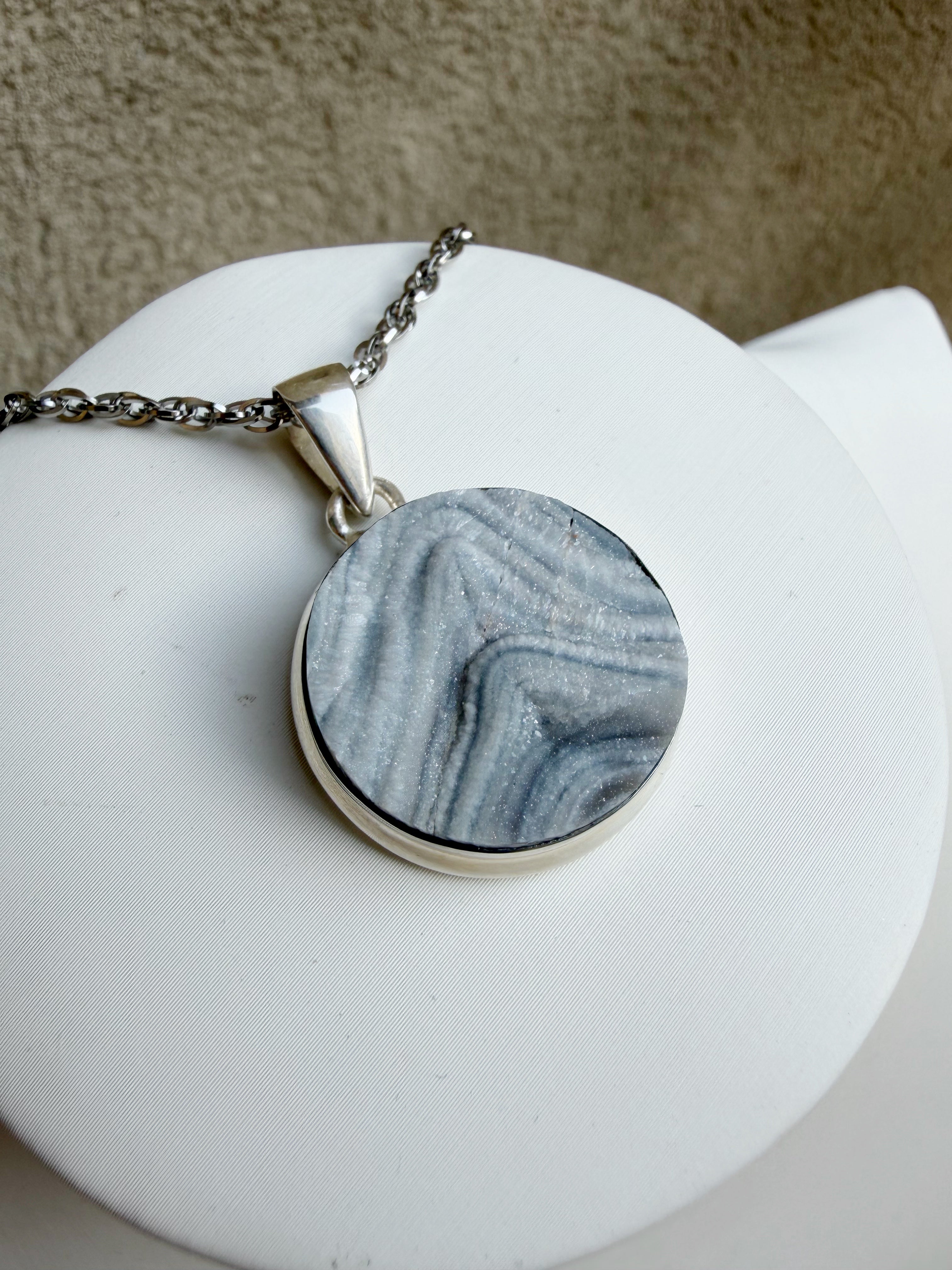 Ciondolo Desert Druzy Argento 925 - Tondo