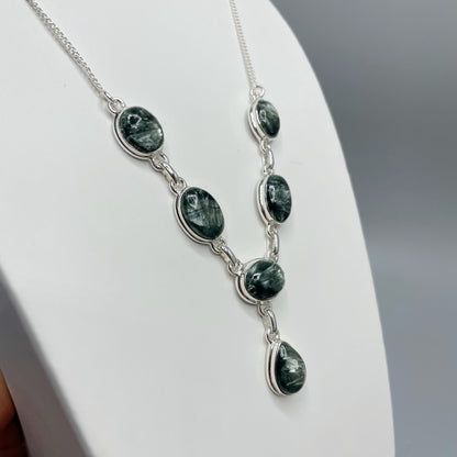 Collana Serafinite Verde Argento 925