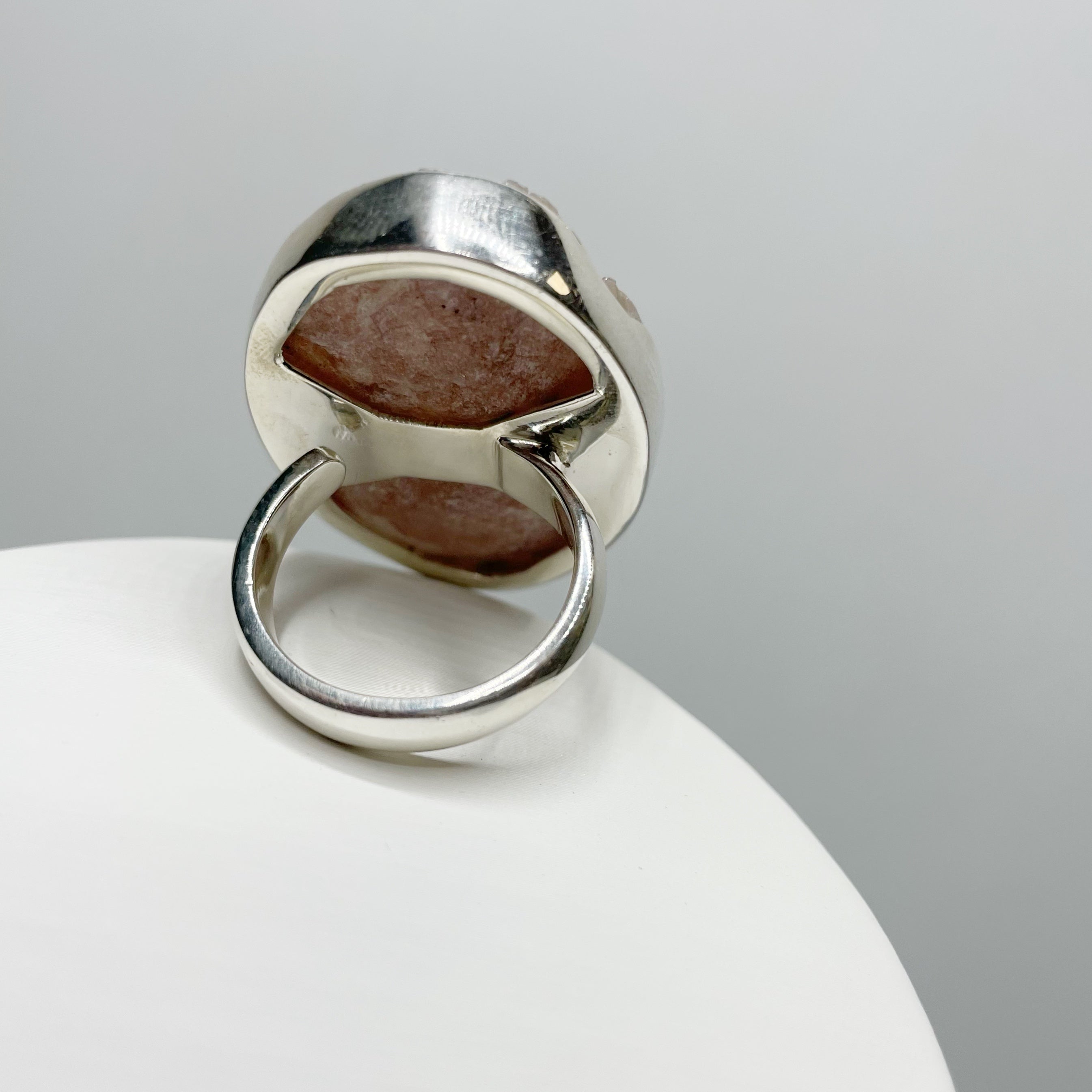 Anello Drusa di Ametista Rosa e Argento 925