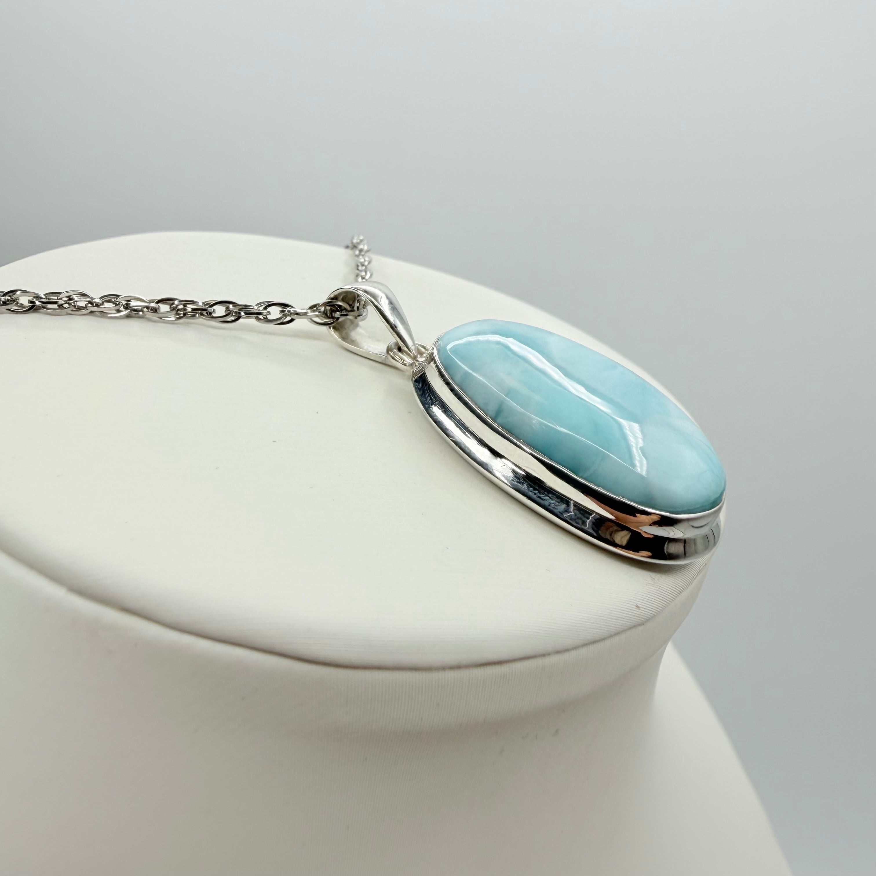 Ciondolo Larimar Argento 925 - Ovale