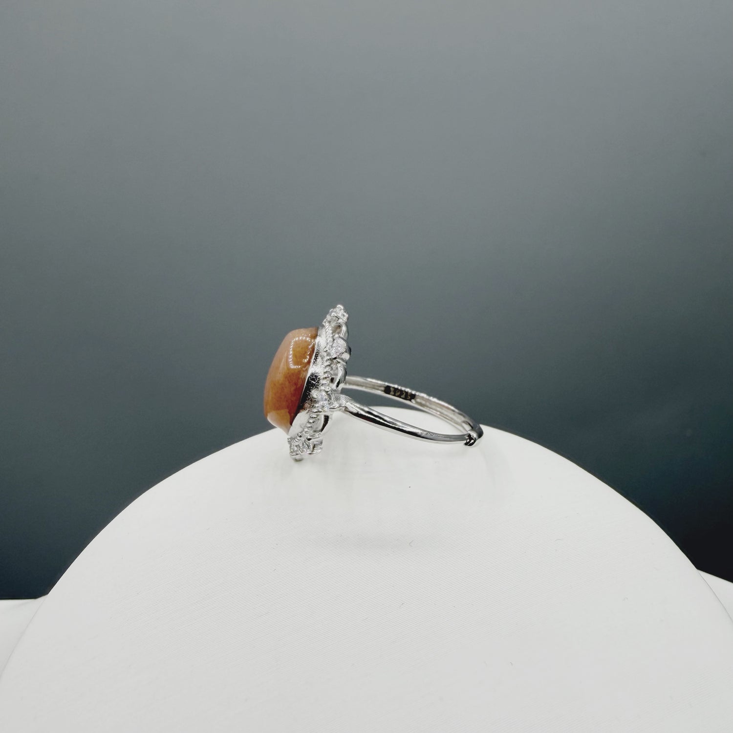 Anello Pietra di Luna Pesca - Argento 925